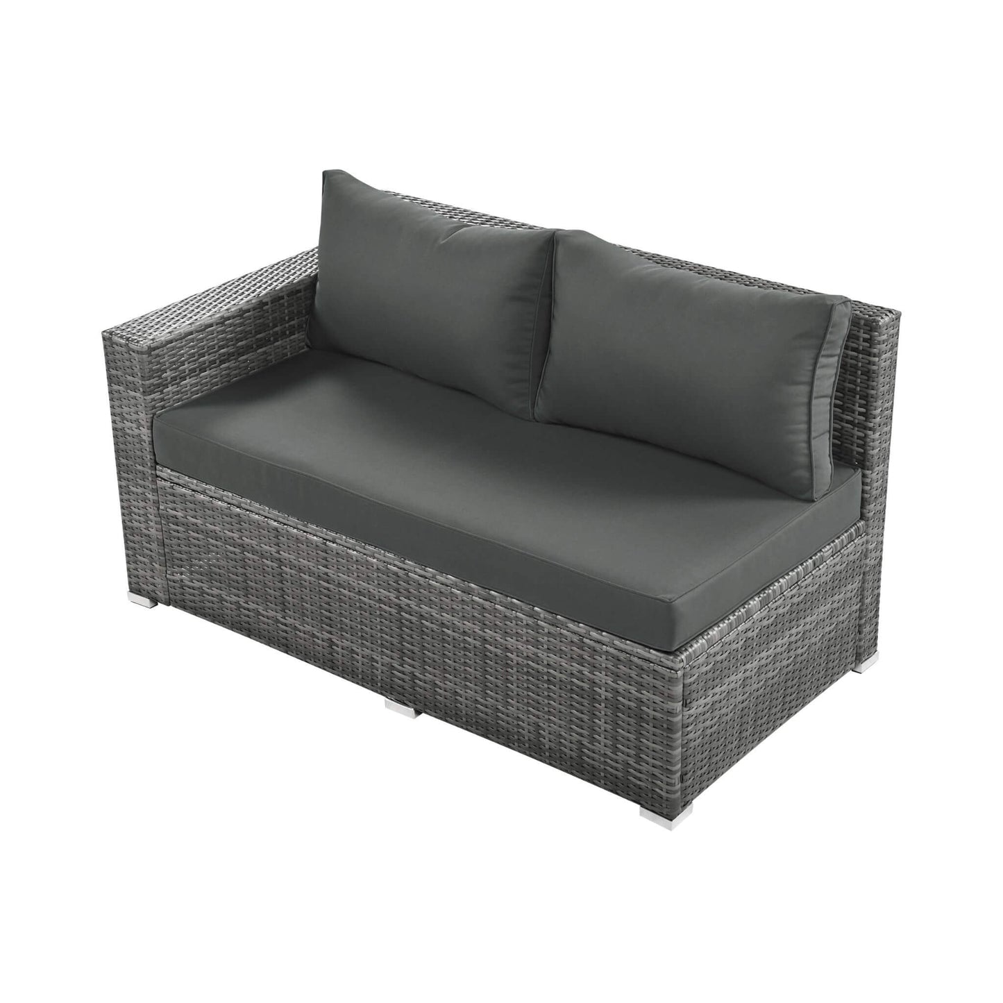 Alora Outdoor 6-Piece All-Weather PE Rattan Sofa Set with Adjustable Seat, Storage Box, Removable Covers, wnd Tempered Glass Table Top