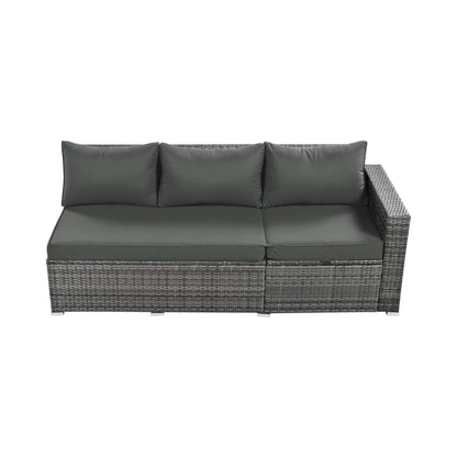 Alora Outdoor 6-Piece All-Weather PE Rattan Sofa Set with Adjustable Seat, Storage Box, Removable Covers, wnd Tempered Glass Table Top