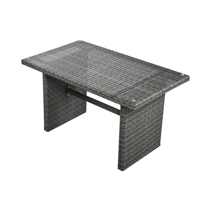 Alora Outdoor 6-Piece All-Weather PE Rattan Sofa Set with Adjustable Seat, Storage Box, Removable Covers, wnd Tempered Glass Table Top