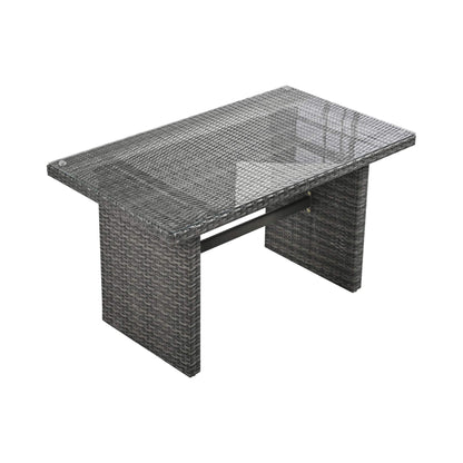 Alora Outdoor 6-Piece All-Weather PE Rattan Sofa Set with Adjustable Seat, Storage Box, Removable Covers, wnd Tempered Glass Table Top