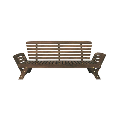 Alora Outdoor Adjustable Wooden Patio Daybed Sofa with Cushions