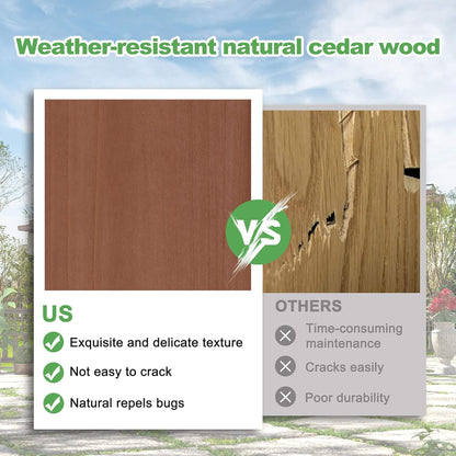 Alora Outdoor Cedar Wood Patio Pergola with Slatted Trellis Roof
