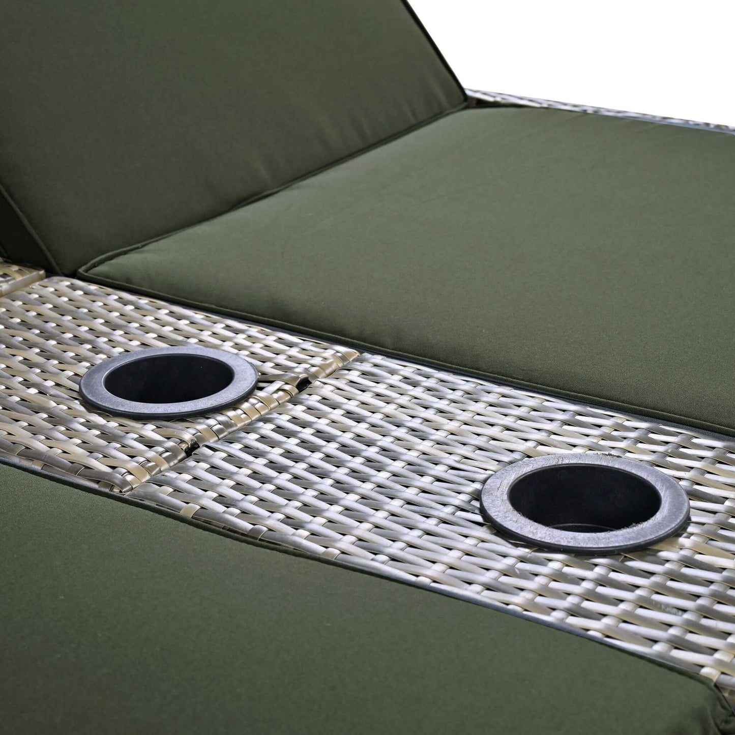 Alora Outdoor Rattan Patio Daybed with Adjustable Backrest, Canopy Roof, Storage Box and Cup Holders