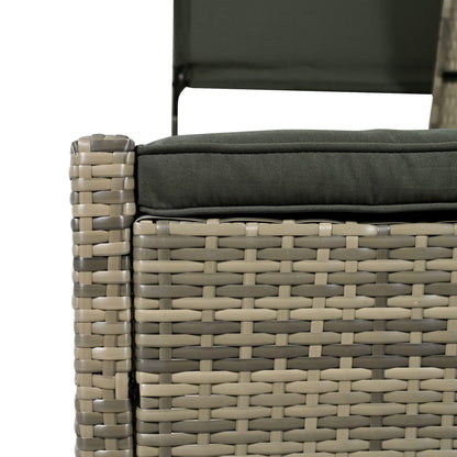 Alora Outdoor Rattan Patio Daybed with Adjustable Backrest, Canopy Roof, Storage Box and Cup Holders