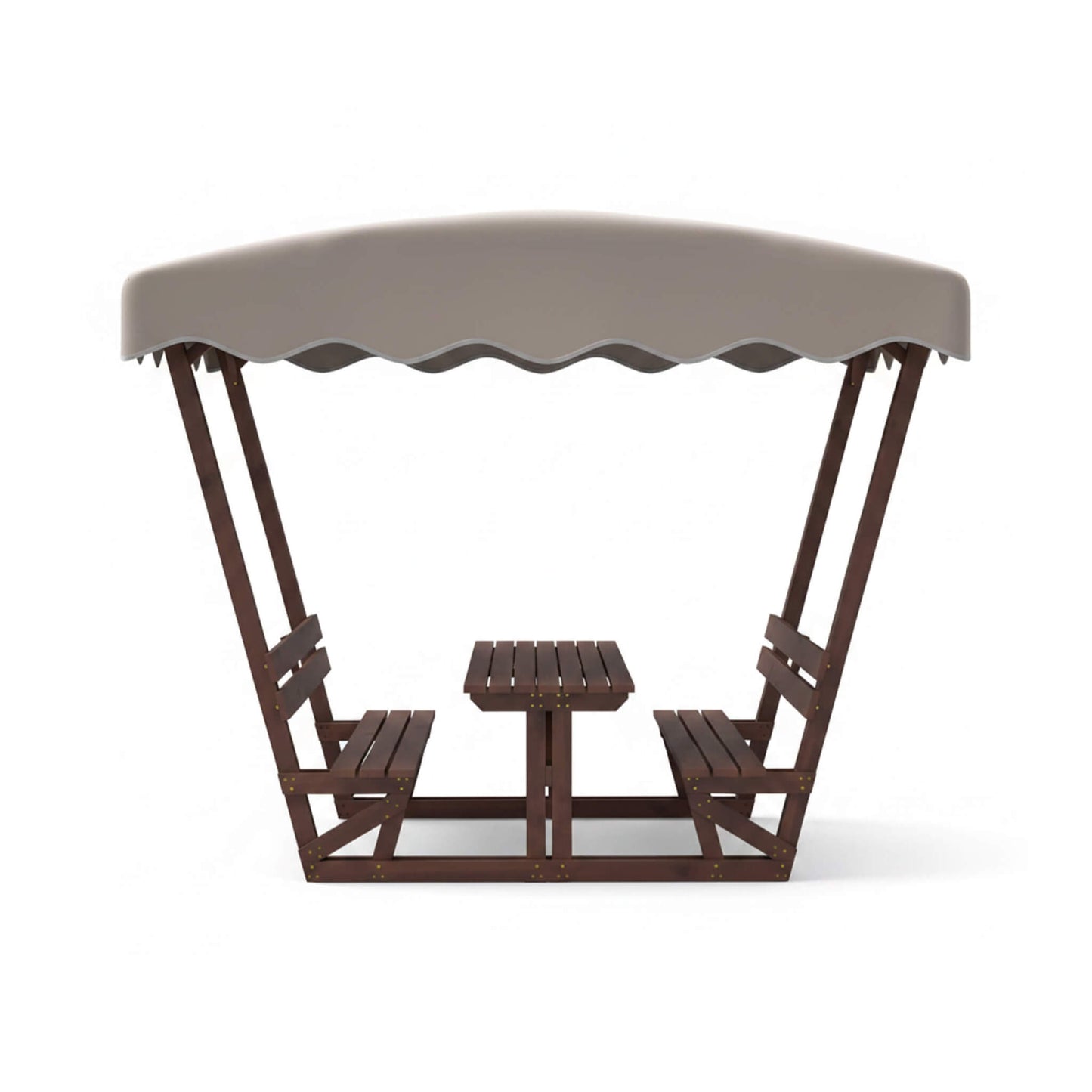 Alora Outdoor Waterproof Wood Picnic Table and Bench Set with Removable Canopy