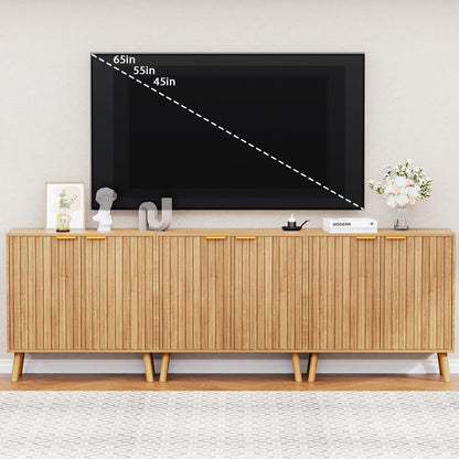 Pamapic Fluted Sideboard Cabinet with Adjustable Shelves for Living Room, Hallway, Entryway, Dining Room