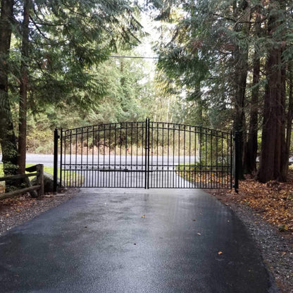 12FT - 18FT Heavy-Duty Paris-Style Steel Premium Dual-Swing Driveway Gate