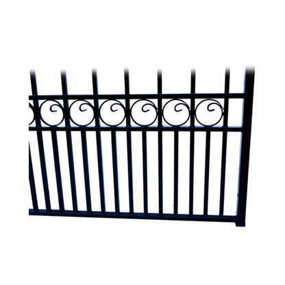12FT - 18FT Heavy-Duty Paris-Style Galvanized Steel Single-Swing Driveway Gate