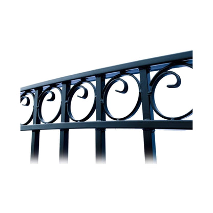 12FT - 18FT Heavy-Duty Paris-Style Galvanized Steel Single-Swing Driveway Gate