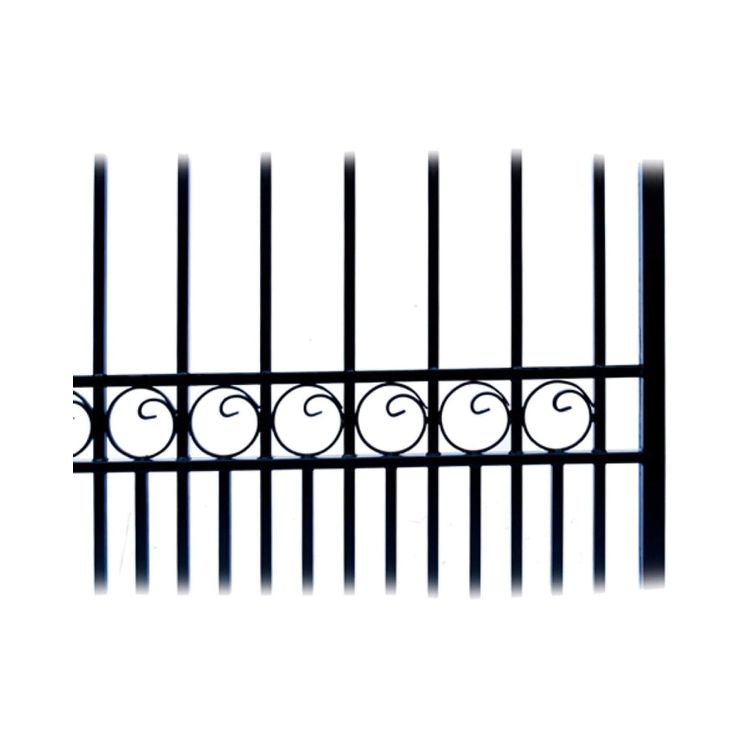 12FT - 18FT Heavy-Duty Paris-Style Galvanized Steel Single-Swing Driveway Gate