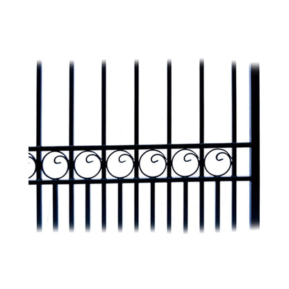 12FT - 18FT Heavy-Duty Paris-Style Galvanized Steel Single-Swing Driveway Gate
