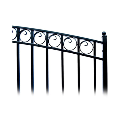 12FT - 18FT Heavy-Duty Paris-Style Galvanized Steel Single-Swing Driveway Gate