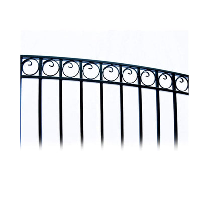 12FT - 18FT Heavy-Duty Paris-Style Galvanized Steel Single-Swing Driveway Gate