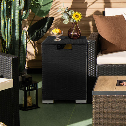 2-in-1 Patio Rattan Gas Propane Tank Cover for 20 lbs Propane Tanks