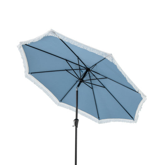 9 FT Patio Umbrella with Sun-Protective Canopy for Patio Garden Pool - Navy