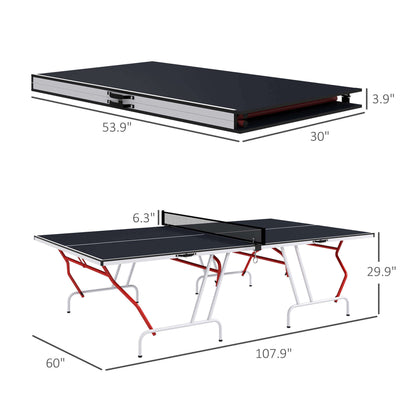 Portable Foldable Full Size Ping Pong Table Tennis Table With Net And Accessories
