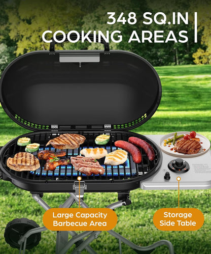 Portable Propane Gas Grill 15K BTU - 348 SQ Inch Cooking Areas for Outdoor Camping / Tailgating / Picnic