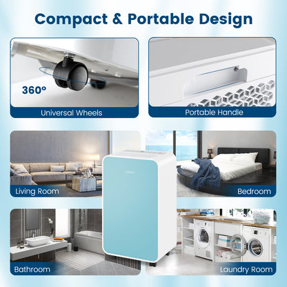 32 Pints/Day Portable Quiet Dehumidifier for Rooms up to 2500 Sq.