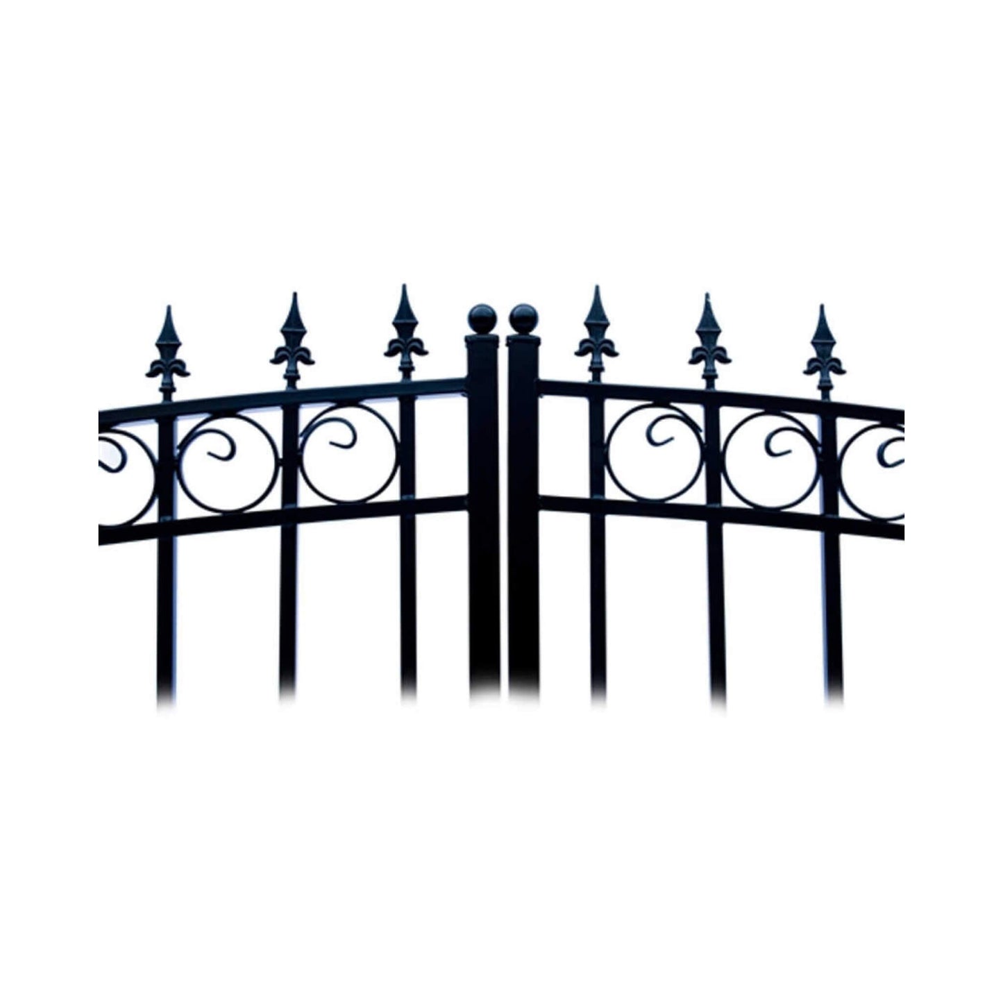12FT - 18FT Heavy-Duty Prague-Style Powder-Coated Galvanized Steel Dual Swing Driveway Gate