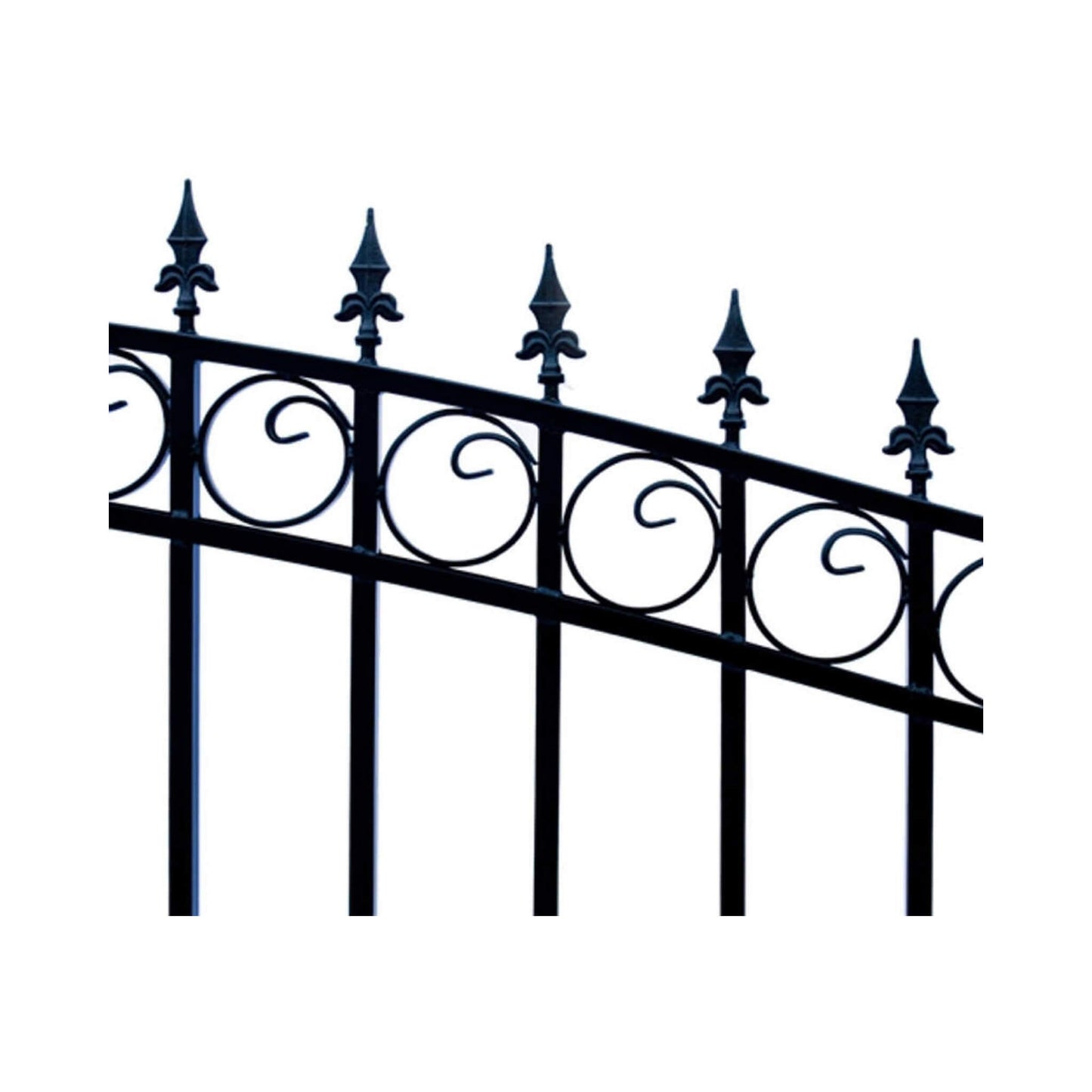 12FT - 18FT Heavy-Duty Prague-Style Powder-Coated Galvanized Steel Dual Swing Driveway Gate