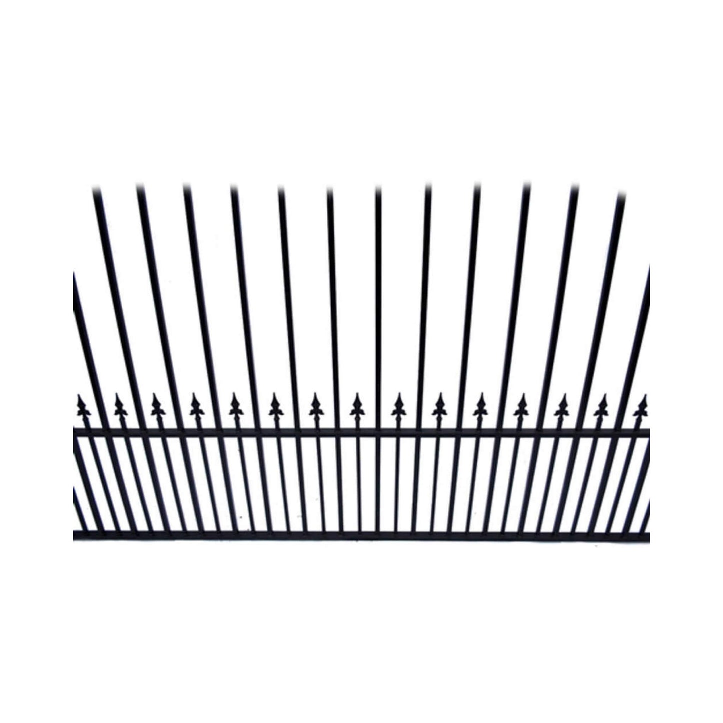 12FT - 18FT Heavy-Duty Prague-Style Powder-Coated Galvanized Steel Dual Swing Driveway Gate