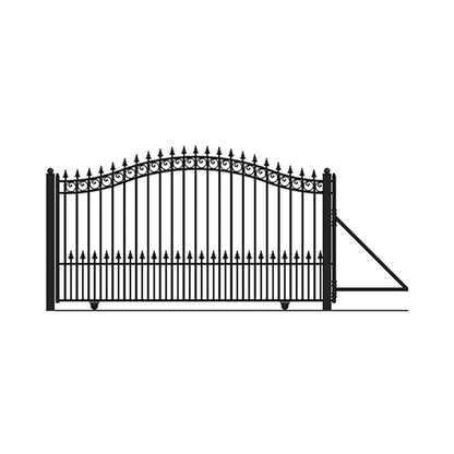 12FT - 18FT Heavy-Duty Prague-Style Premium Steel Sliding Driveway Gate