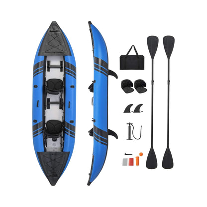 Premium 12FT 2-Person Inflatable Tandem Kayak Kit with Pump and Paddles