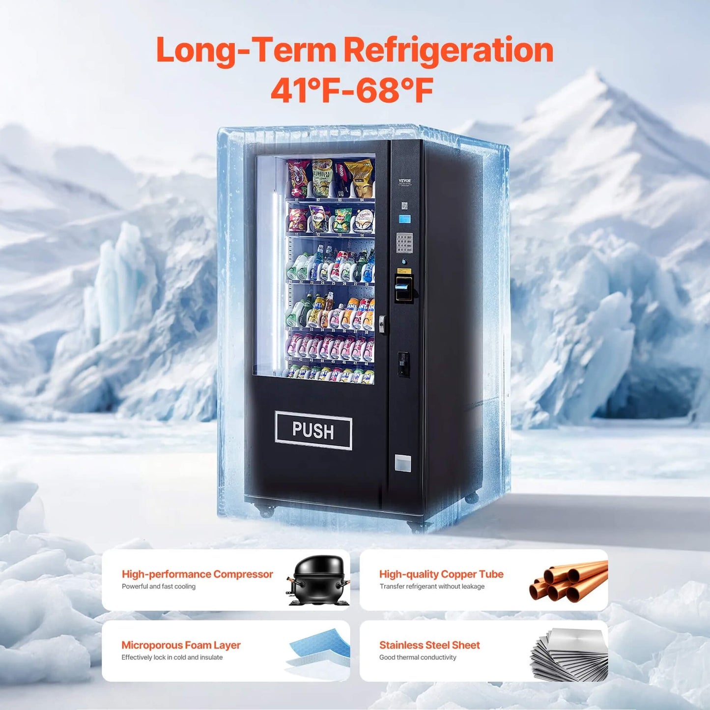 Premium 60-Slot Combo Vending Machine With ICT Bill And Coin Acceptor