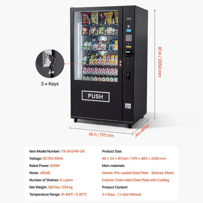 Premium 60-Slot Combo Vending Machine With ICT Bill And Coin Acceptor