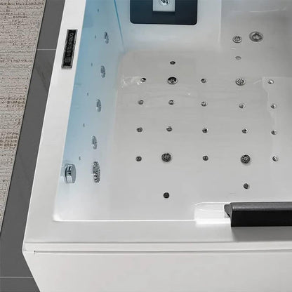 Alora 71-Inch Premium Modern Acrylic Soaking Bathtub With Bubble Jets And LED Lighting