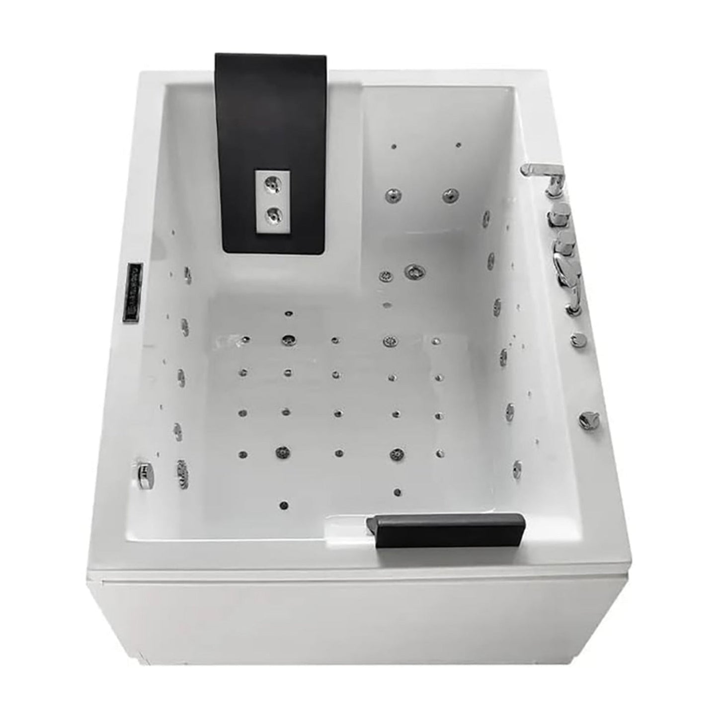 Alora 71-Inch Premium Modern Acrylic Soaking Bathtub With Bubble Jets And LED Lighting