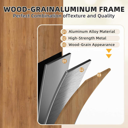 Alora Premium All-Season Outdoor Wood Grain Sunroom with Sliding Doors and Double Top Roof