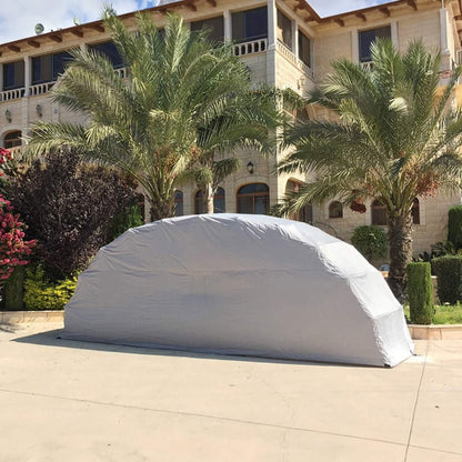 9' x 20' FT Alora Premium All-Weather Retractable Steel Frame Carport Canopy For Cars & SUVs