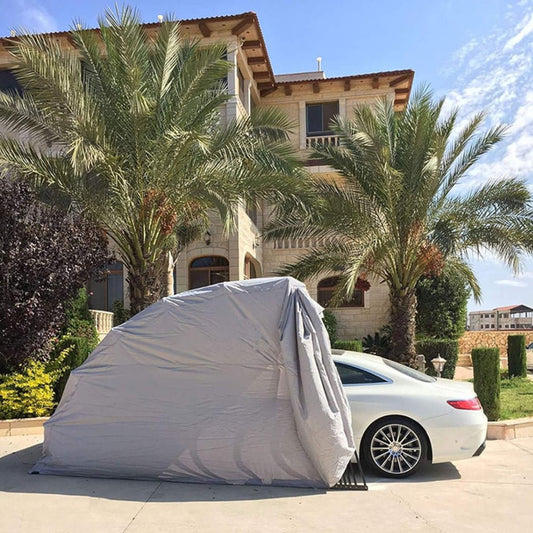 9' x 20' FT Alora Premium All-Weather Retractable Steel Frame Carport Canopy For Cars & SUVs