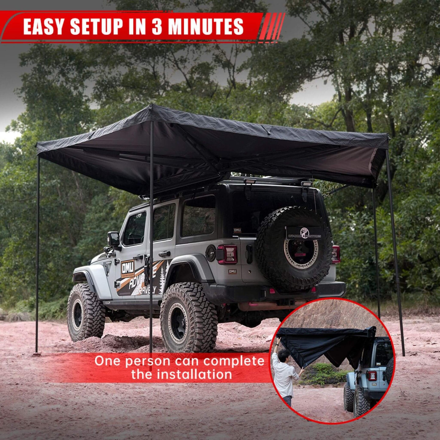 Trailora Premium All-Weather Top Only Multi-Functional 270 Degree Outdoor Awning House Tent