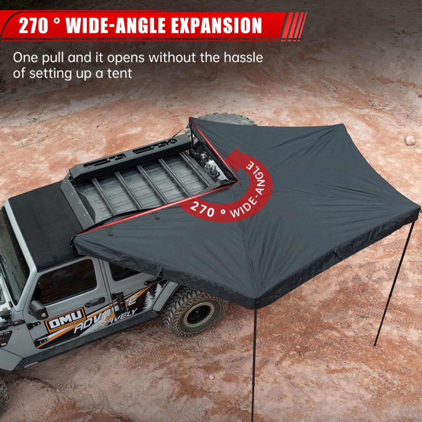 Trailora Premium All-Weather Top Only Multi-Functional 270 Degree Outdoor Awning House Tent