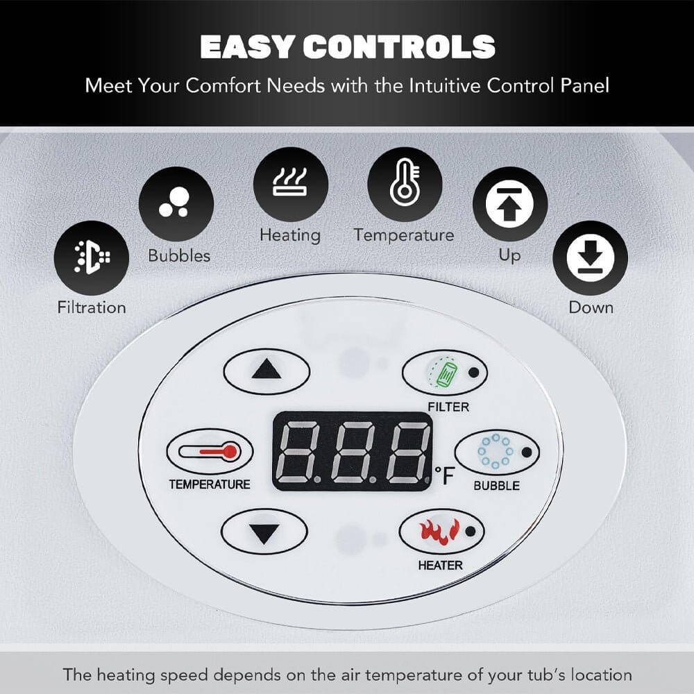 Premium Blow Up 6 Person Sauna Pool Hot Tub with 130 Jets, 7FT