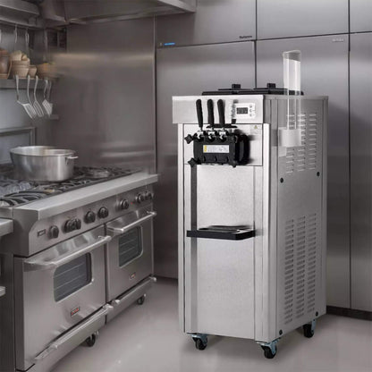 Premium Commercial 3-flavor Freestanding Soft Serve Ice Cream Machine Maker 21-31 L/H