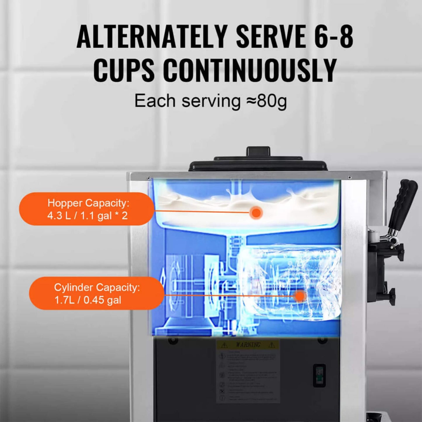 Premium Commercial 3-flavor Freestanding Soft Serve Ice Cream Machine Maker 21-31 L/H