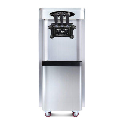 Premium Commercial Vertical 2000W 3-Flavor Soft Ice Cream Machine With Dual 6L Hoppers, 25-30 L/H