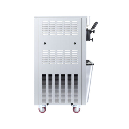 Premium Commercial Vertical 2000W 3-Flavor Soft Ice Cream Machine With Dual 6L Hoppers, 25-30 L/H