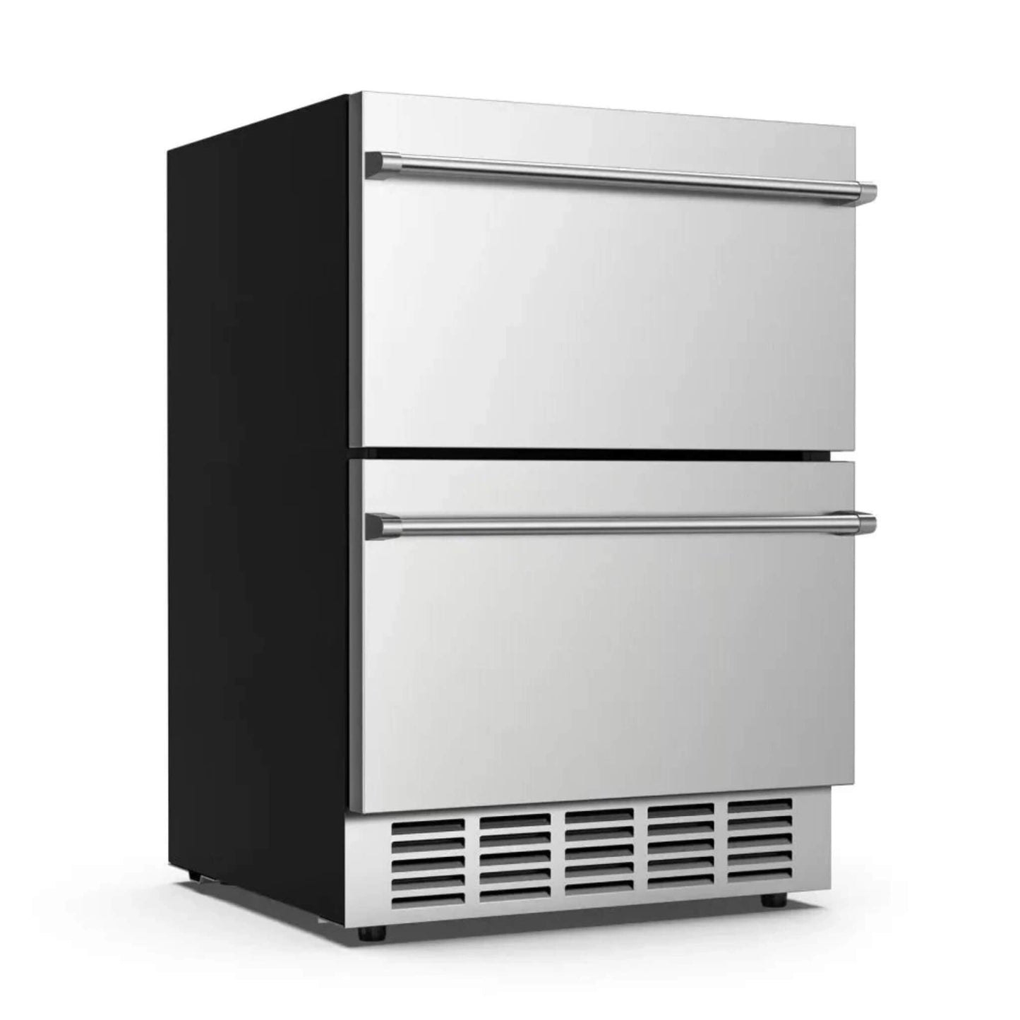 Premium 5.3 Cu.Ft Double Drawer Stainless Steel Built-In Wine Beverage Undercounter Refrigerator