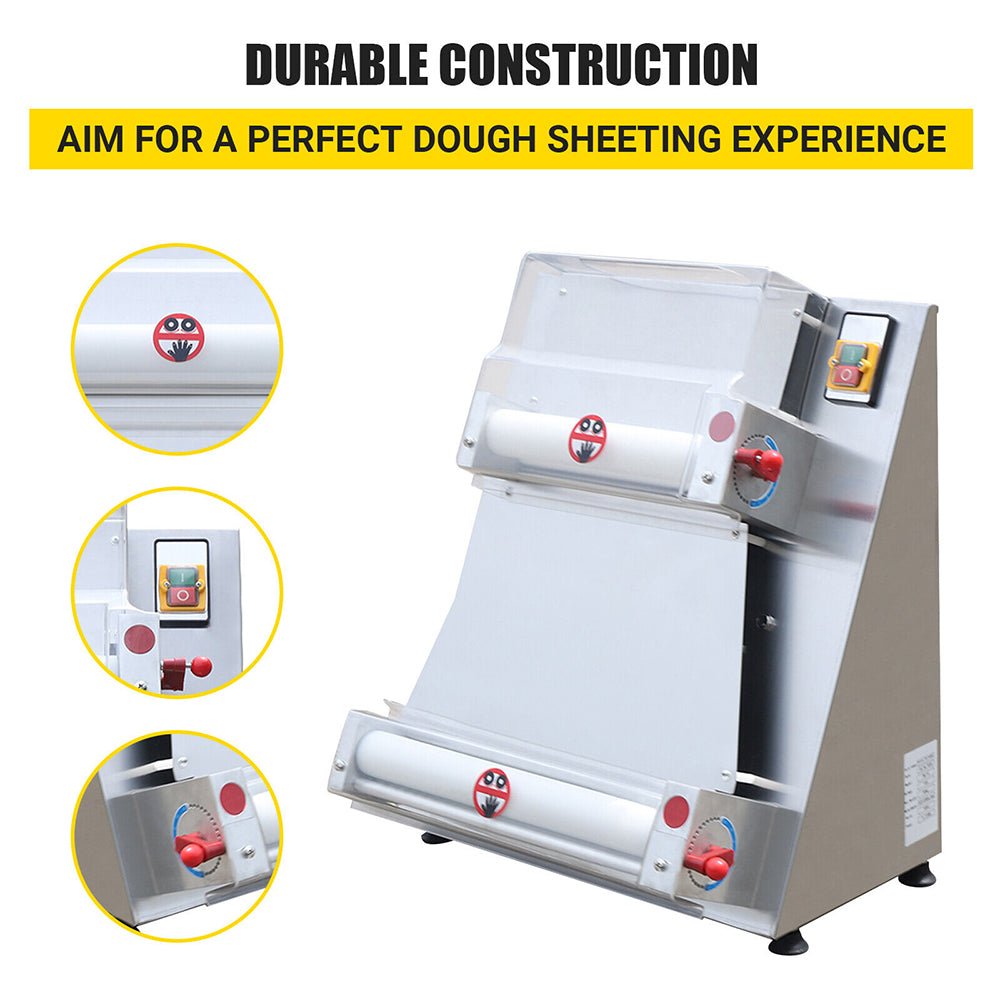 Premium Electric Commercial Pizza Dough Roller Pastry Sheeter Press Machine 16-Inch