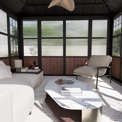 Alora Premium Hardtop Aluminum Sunroom Solarium with TV Mount and Sliding Doors