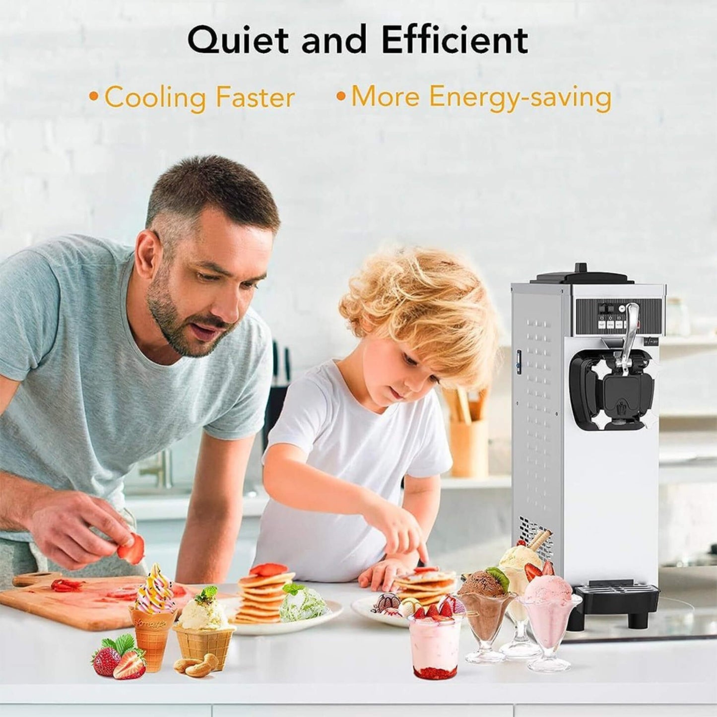 Premium Industrial Single Flavor Soft Serve Ice Cream Maker Machine 1200W