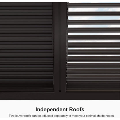 Alora Premium Outdoor Aluminum Louvered Patio Pergola with LED Lights [PERGOLA ONLY]