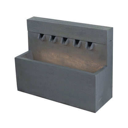 Alora Premium Outdoor Contemporary Modern Rectangular Decorative Water Fountain, Gray