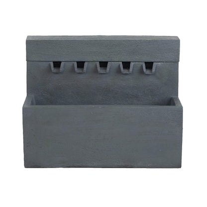 Alora Premium Outdoor Contemporary Modern Rectangular Decorative Water Fountain, Gray