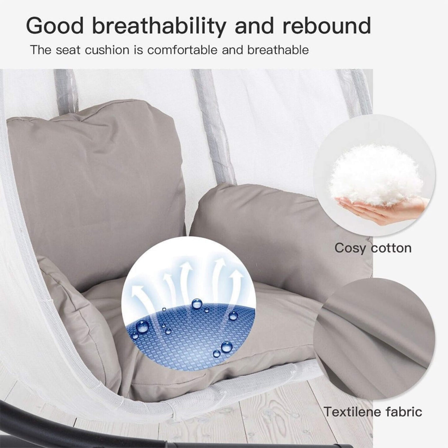 Premium Outdoor Hammock Egg Swing Chair With Stand 70"