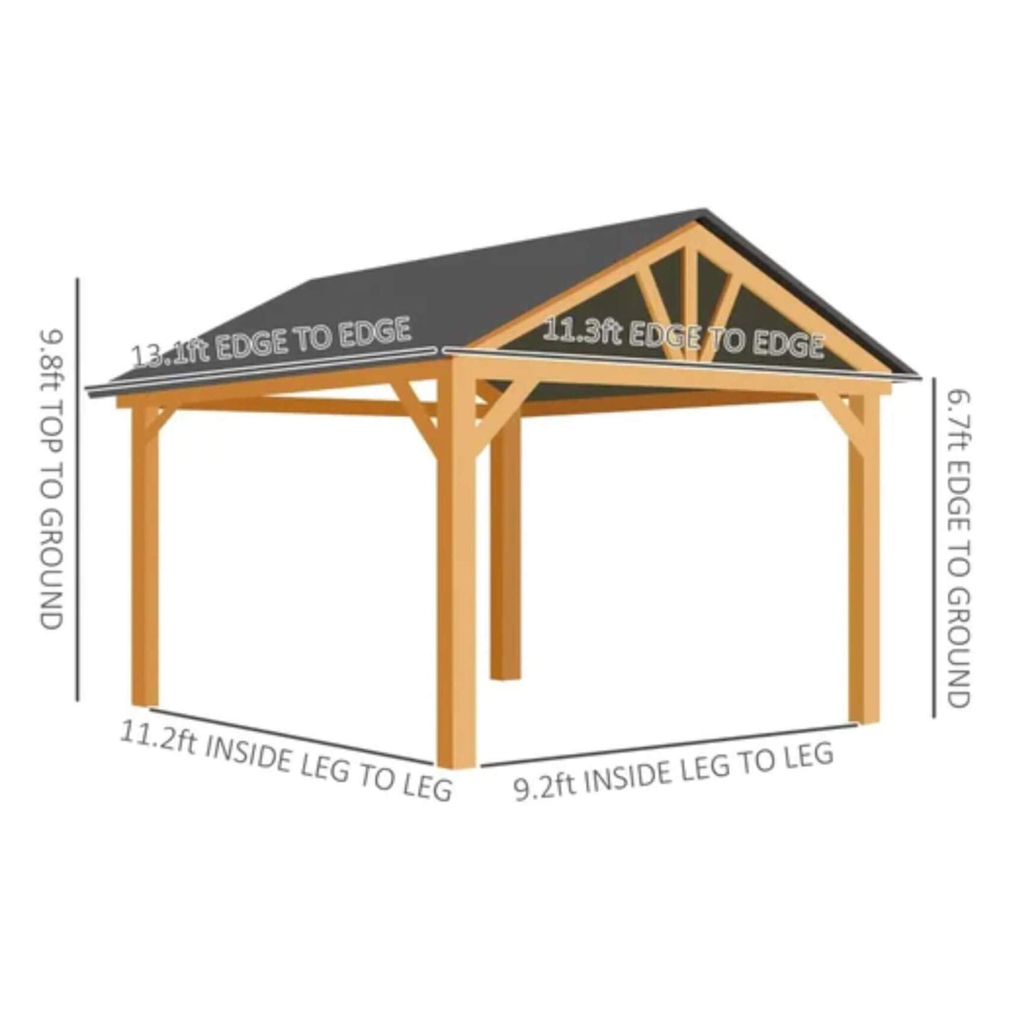 9FT x 11FT Premium Outdoor Hardtop Patio Backyard Gazebo